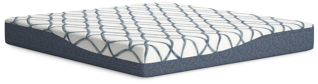 10 Inch Chime Elite 2.0 King Mattress In White and Blue by Ashley at Eve Furniture