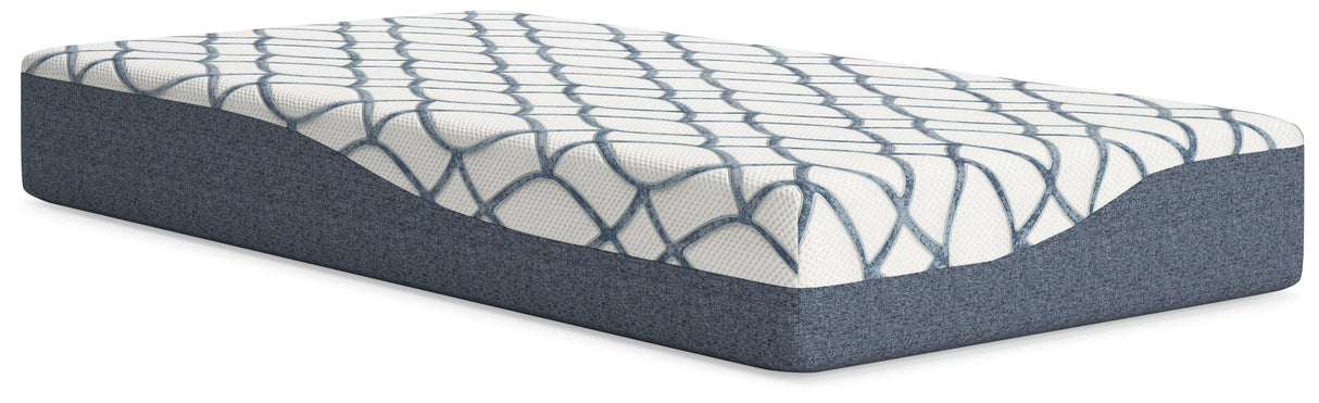 10 Inch Chime Elite 2.0 White/Blue Twin Mattress by Ashley at Eve Furniture