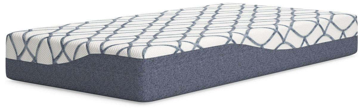 10 Inch Chime Elite 2.0 White/Blue Twin Mattress by Ashley at Eve Furniture