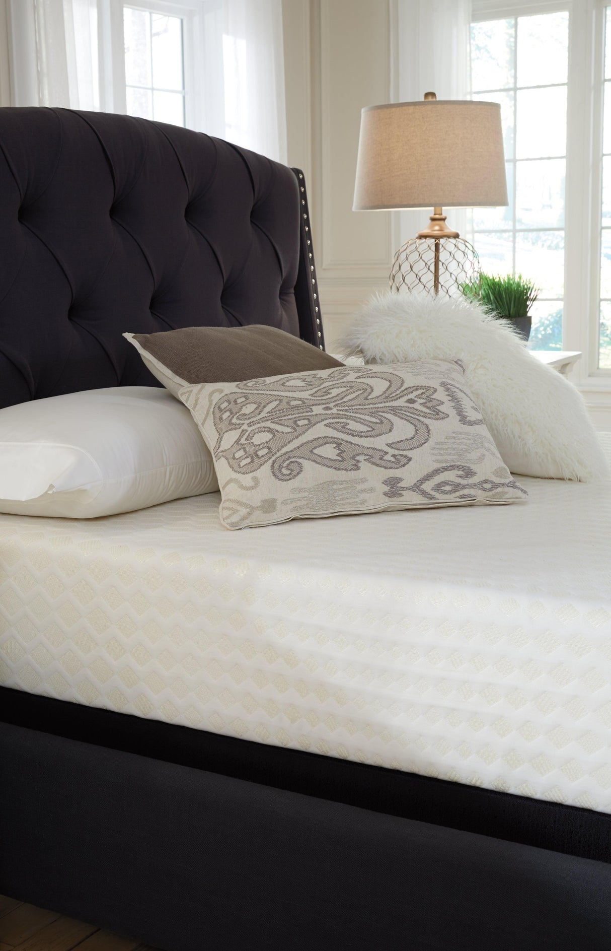 10 Inch Chime Memory Foam White California King Mattress in a Box by Ashley at Eve Furniture