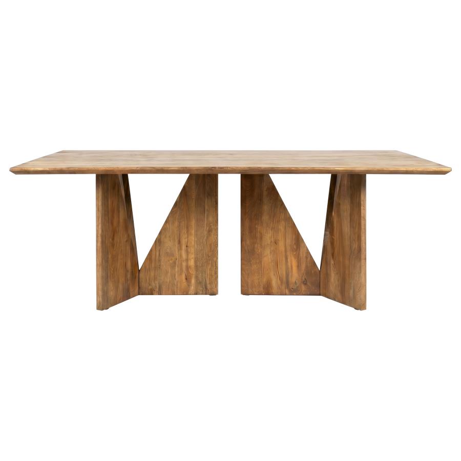 Sosa Light Brown Solid Mango Wood Dining Table with Angular Base by Coaster at Eve Furniture