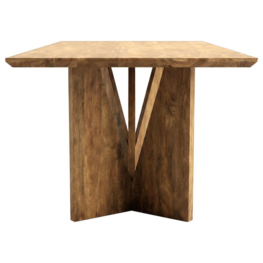 Sosa Light Brown Solid Mango Wood Dining Table with Angular Base by Coaster at Eve Furniture