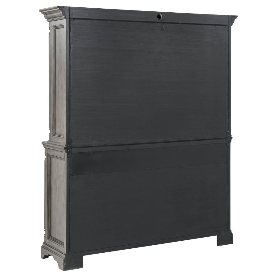 Cresswell Weathered Taupe 2-door 3-drawer Buffet and Hutch