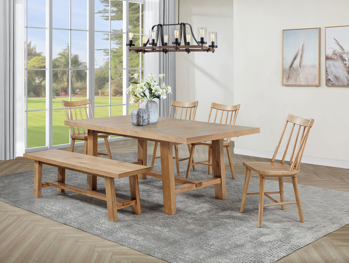 Middleton Natural Brown 6-Piece Extension Leaf Dining Room Set