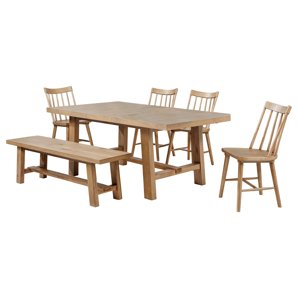 Middleton Natural Brown 6-Piece Extension Leaf Dining Room Set