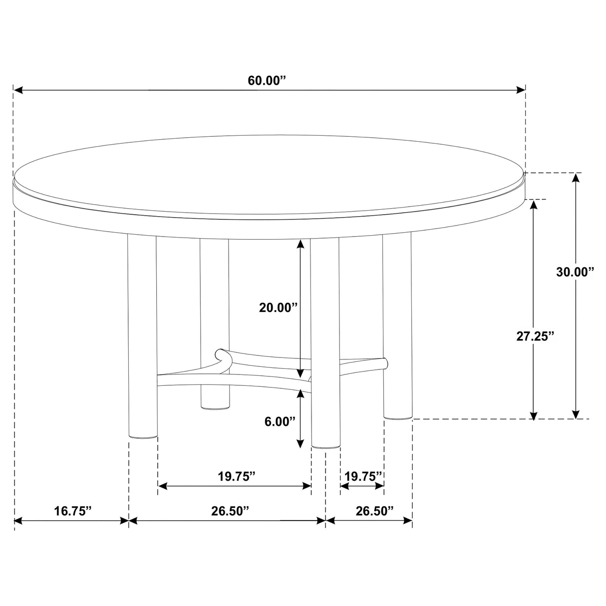 Arini Sand Wash and Black 5-Piece Round Dining Room Set