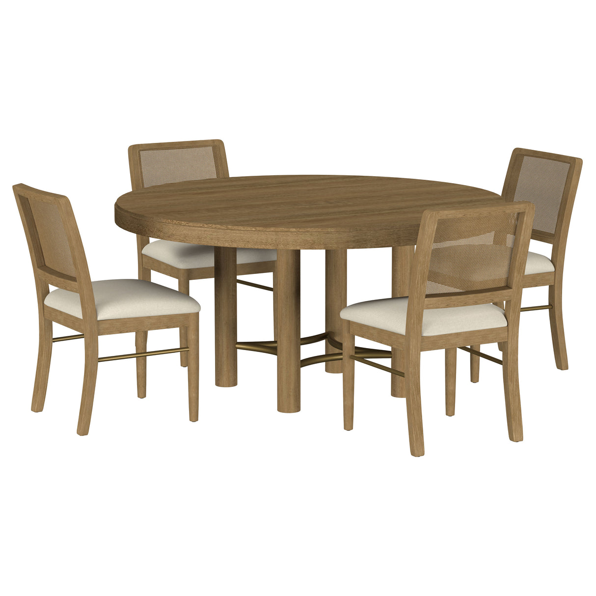 Arini Sand Wash 5-Piece Round Dining Room Room Set