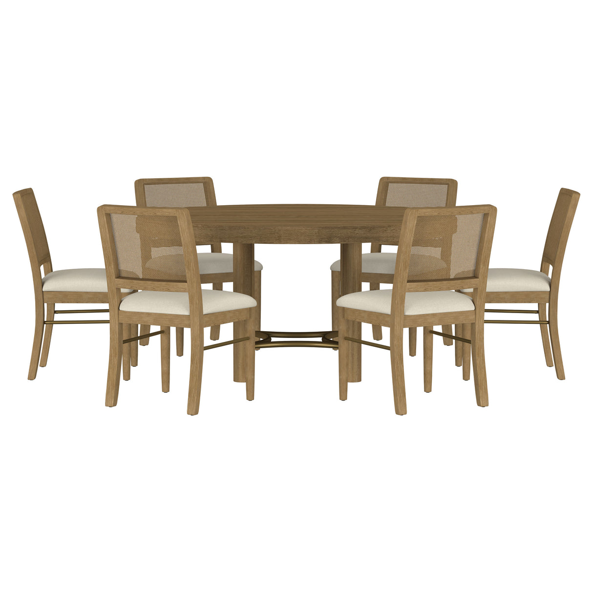 Arini Sand Wash 7-Piece Round Dining Room Room Set