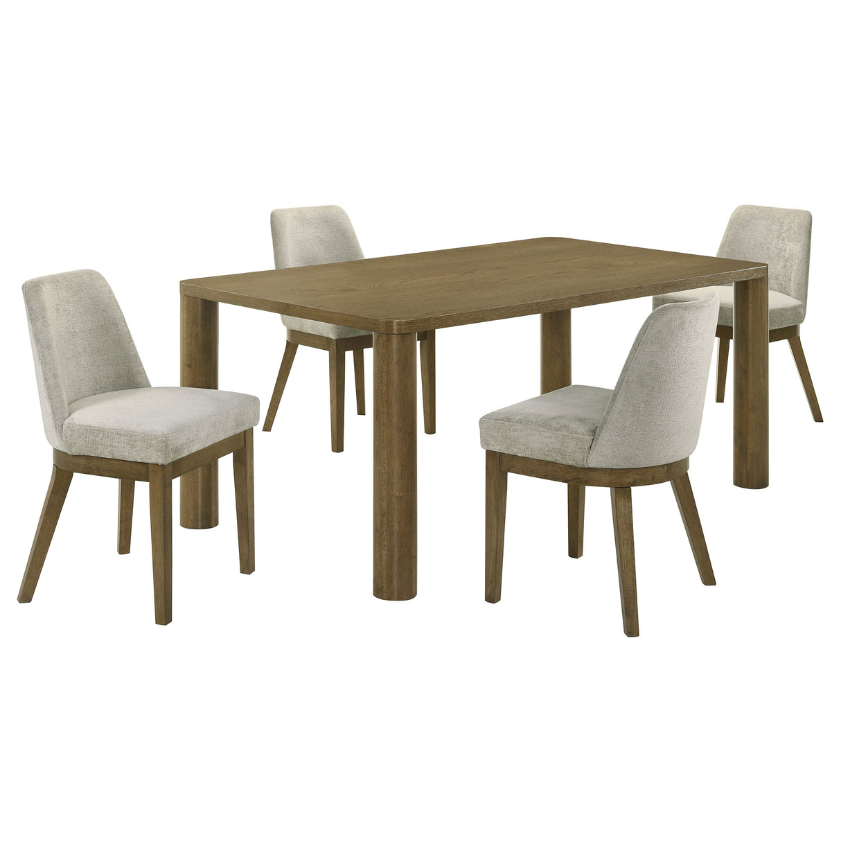 Castlewood Brown Oak 5-Piece 71-inch Rectangular Dining Room Set
