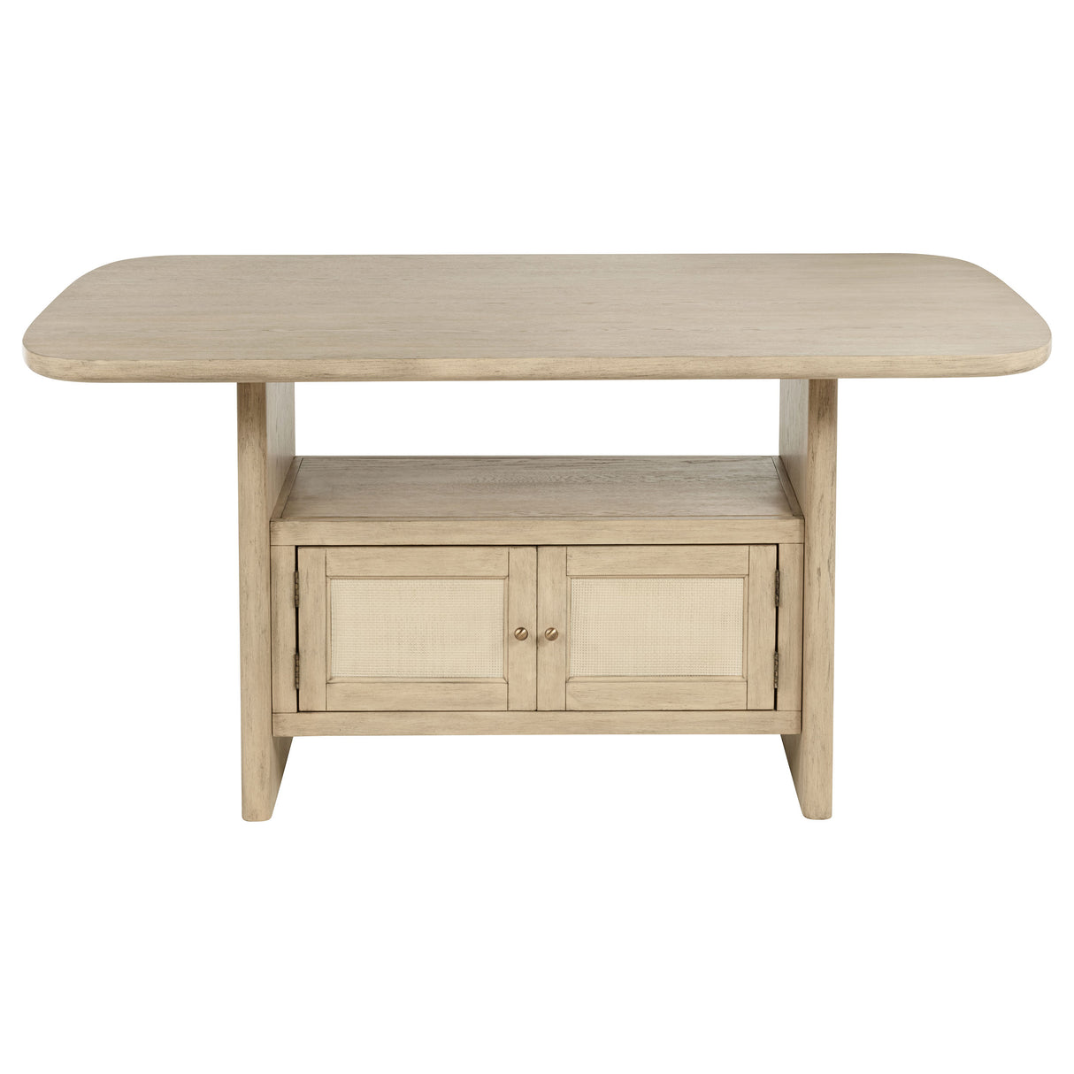 Kailani Beige Oak 8-piece Counter Height Dining Set with Cabinet