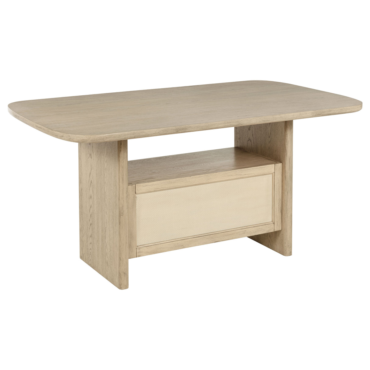 Kailani Beige Oak 8-piece Counter Height Dining Set with Cabinet