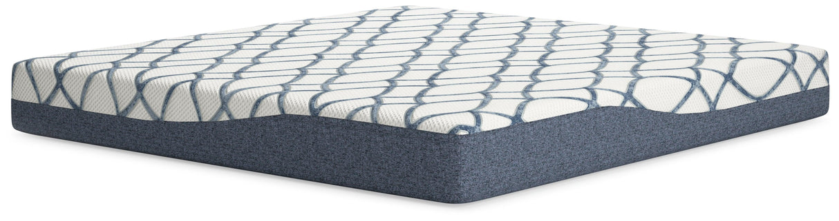10 Inch Chime Elite 2.0 King Mattress In White and Blue by Ashley at Eve Furniture