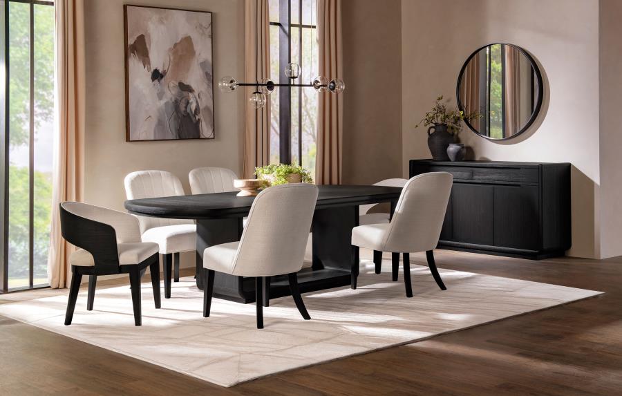 Leandro Cream/Burnished Black 5-piece Rectangular Dining Table Set by Coaster at Eve Furniture