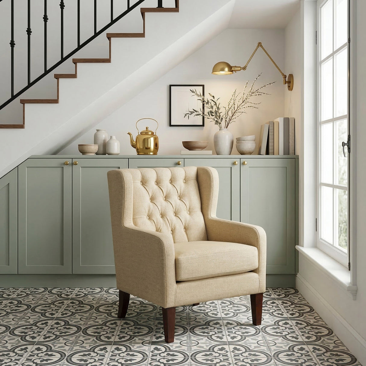 Aria Beige Accent Chair