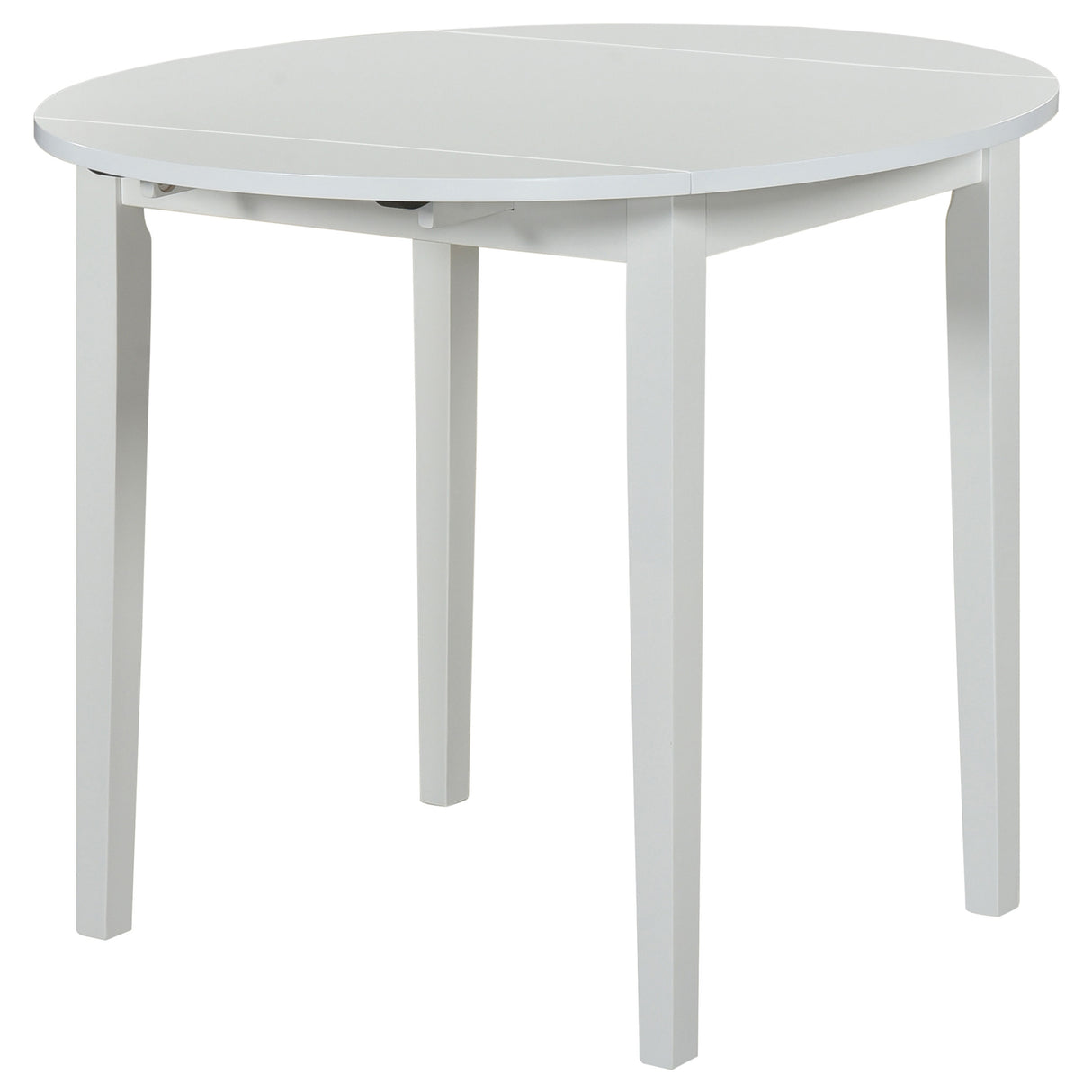 Bucknell White 3-Piece Round Drop Leaf Dining Room Set