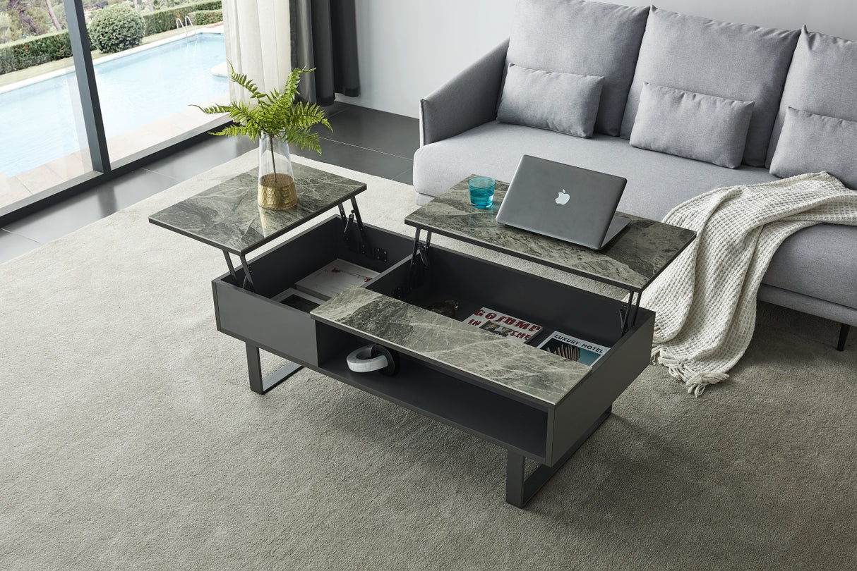 1388 Coffee Table w/ storage Grey by ESF Furniture at Eve Furniture