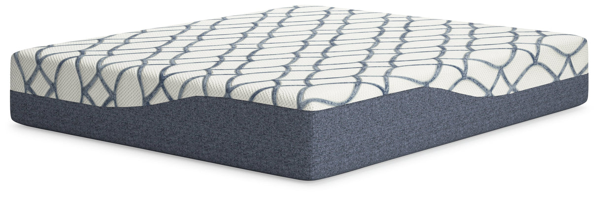 14 Inch Chime Elite 2.0 White/Blue California King Mattress by ASHLEY FURNITURE at Eve Furniture
