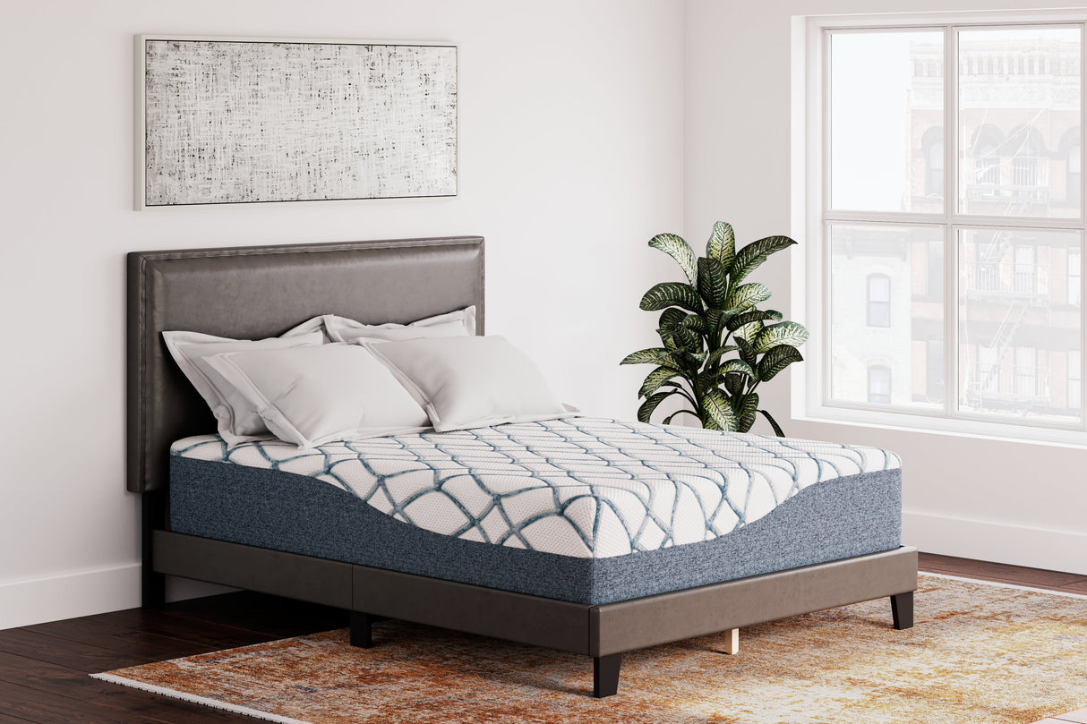 14 Inch Chime Elite 2.0 White/Blue California King Mattress by ASHLEY FURNITURE at Eve Furniture