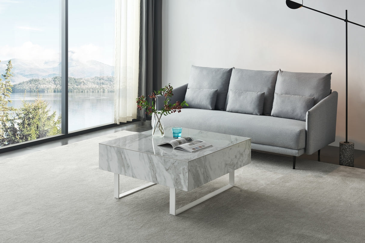 1498 White marble Coffee Table by ESF Furniture at Eve Furniture
