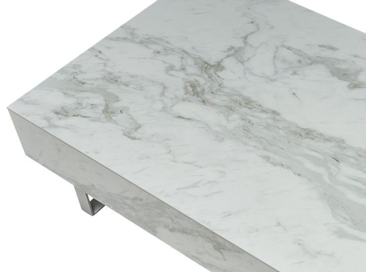 1498 White marble Coffee Table by ESF Furniture at Eve Furniture