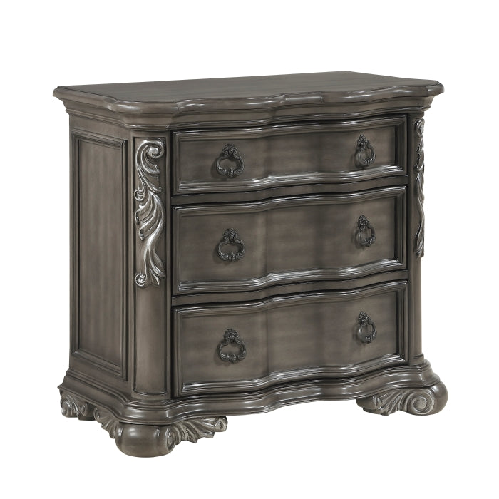 Royal Highland Gray 4pc Set (QB+NS+DR+MR) by Homelegance at Eve Furniture