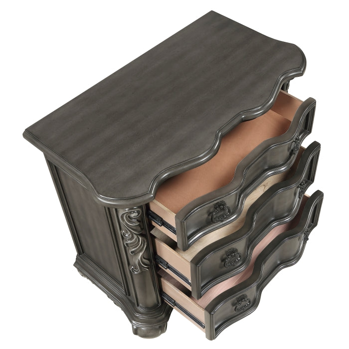 Royal Highland Gray 4pc Set (QB+NS+DR+MR) by Homelegance at Eve Furniture