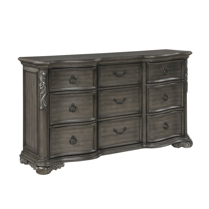 Royal Highland Gray 4pc Set (QB+NS+DR+MR) by Homelegance at Eve Furniture