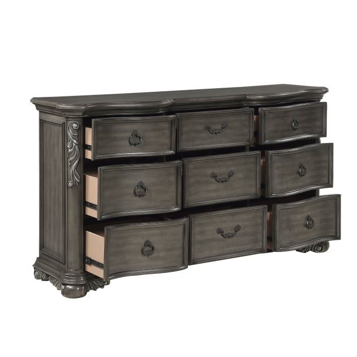 Royal Highland Gray 4pc Set (QB+NS+DR+MR) by Homelegance at Eve Furniture