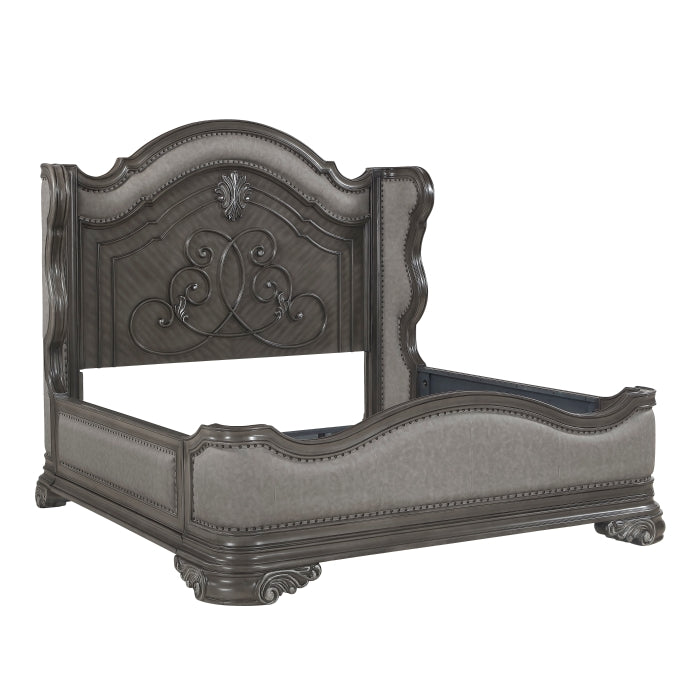 Royal Highland Gray 4pc Set (QB+NS+DR+MR) by Homelegance at Eve Furniture