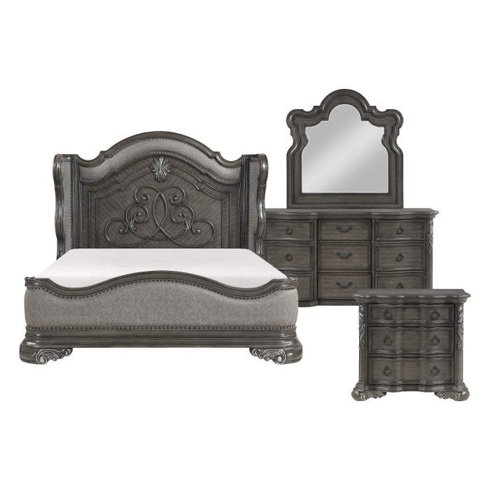Royal Highland Gray 4pc Set (QB+NS+DR+MR) by Homelegance at Eve Furniture