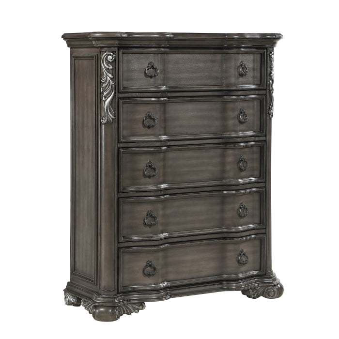 Royal Highland Gray 5pc Set (QB+NS+DR+MR+CH) by Homelegance at Eve Furniture