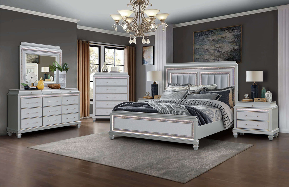 Sabrina Silver Bedroom Set by Cosmos Furniture at Eve Furniture