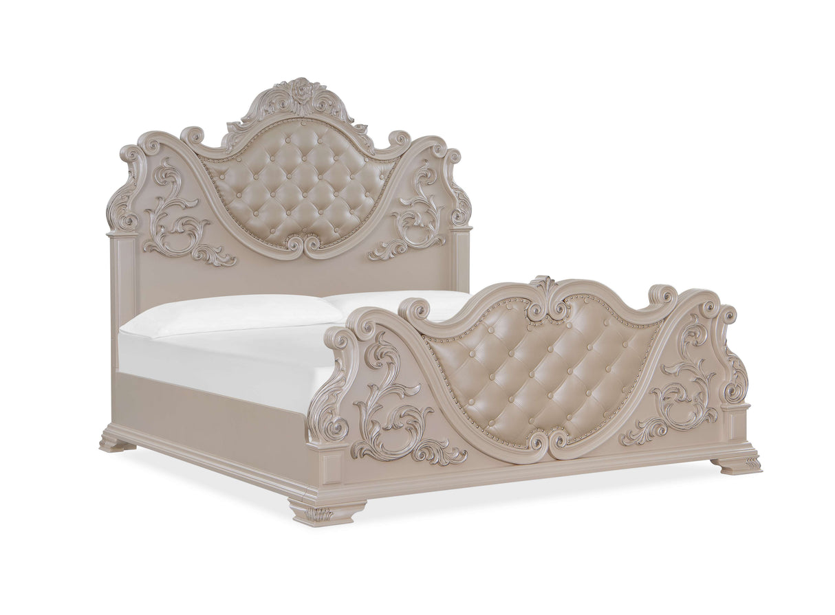 Santa Monica Pearl White Bedroom Set by Cosmos Furniture at Eve Furniture