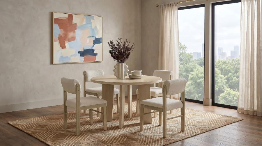 Strouse Cream/Natural Oak 5-piece Dining Set by Coaster at Eve Furniture