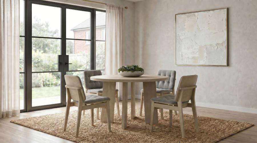 Strouse Grey/Natural Oak 5-piece Dining Set by Coaster at Eve Furniture