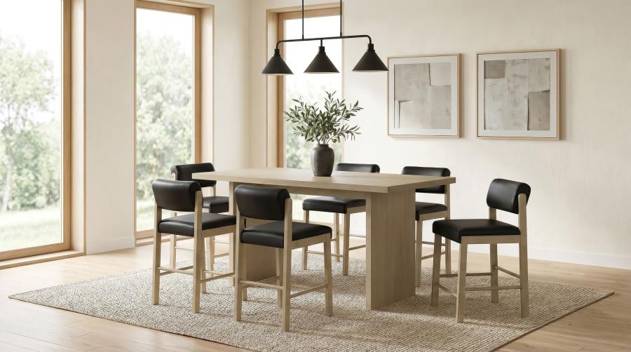 Decker Black/Natural Oak 7-piece 70-inch Rectangular Counter Height Dining Set by Coaster at Eve Furniture