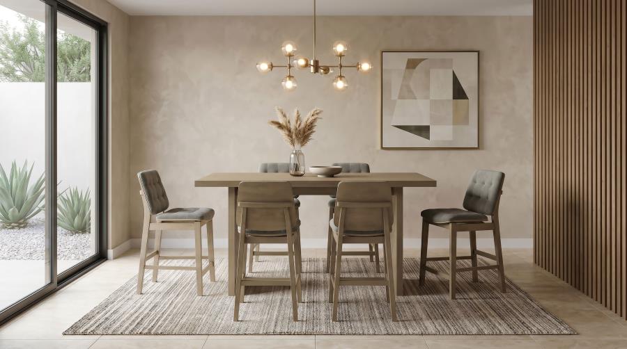 Decker Grey/Natural Oak 7-piece 70-inch Rectangular Counter Height Dining Set by Coaster at Eve Furniture