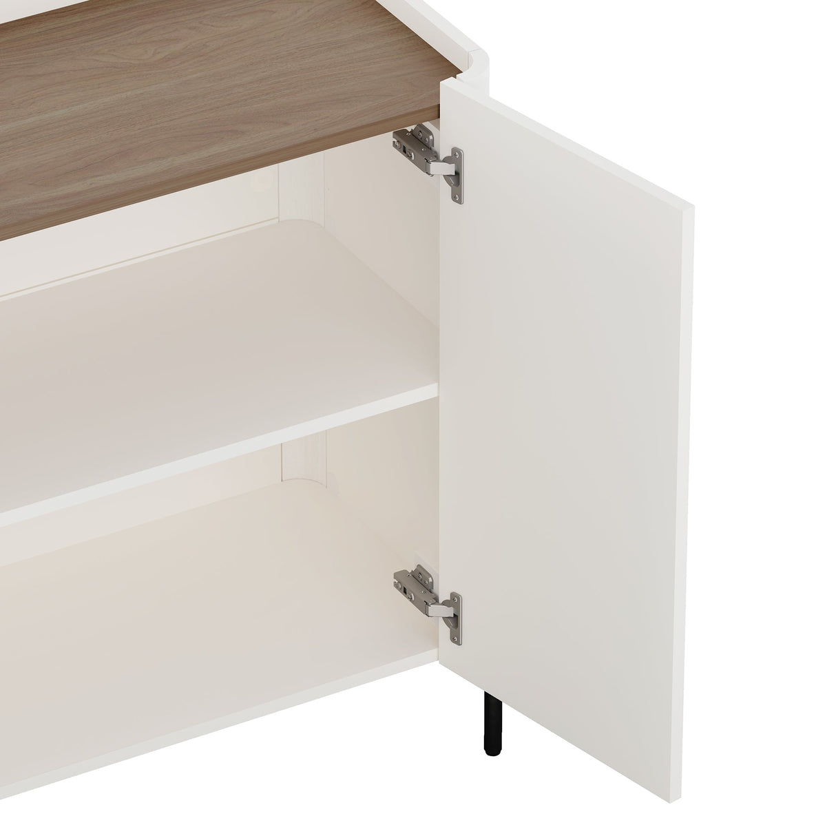 2-Piece Abbey Accent Cabinet and Bookcase in Maple and Off White by Manhattan Comfort at Eve Furniture