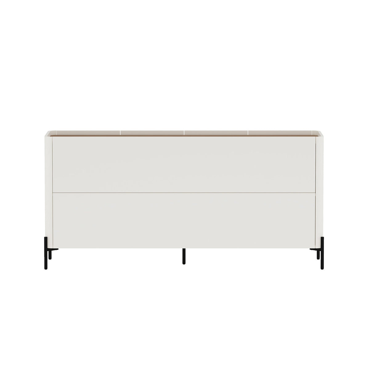 2-Piece Abbey Accent Cabinet and Sideboard in Maple and Off White by Manhattan Comfort at Eve Furniture