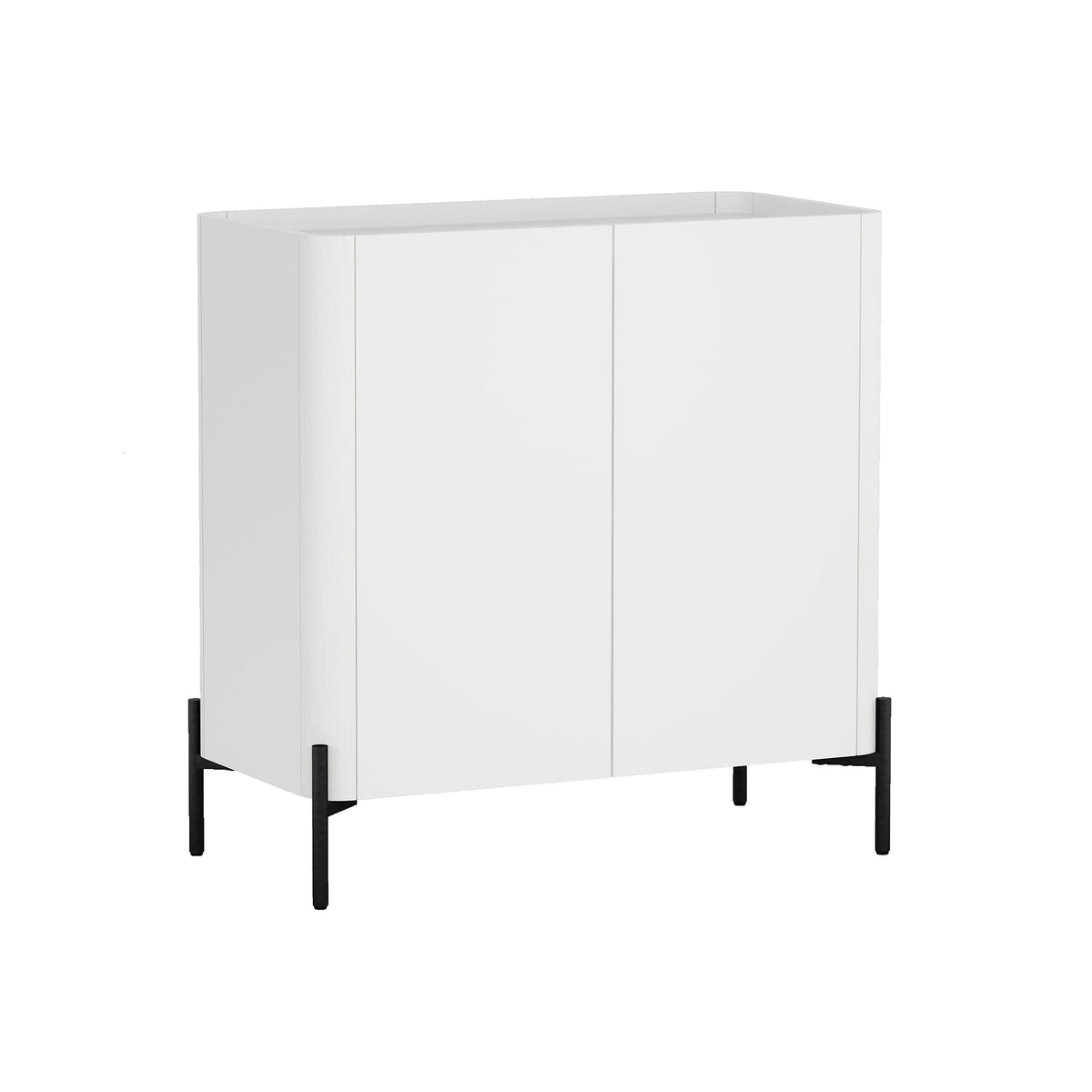 2-Piece Abbey Accent Cabinet and Sideboard in White by Manhattan Comfort at Eve Furniture