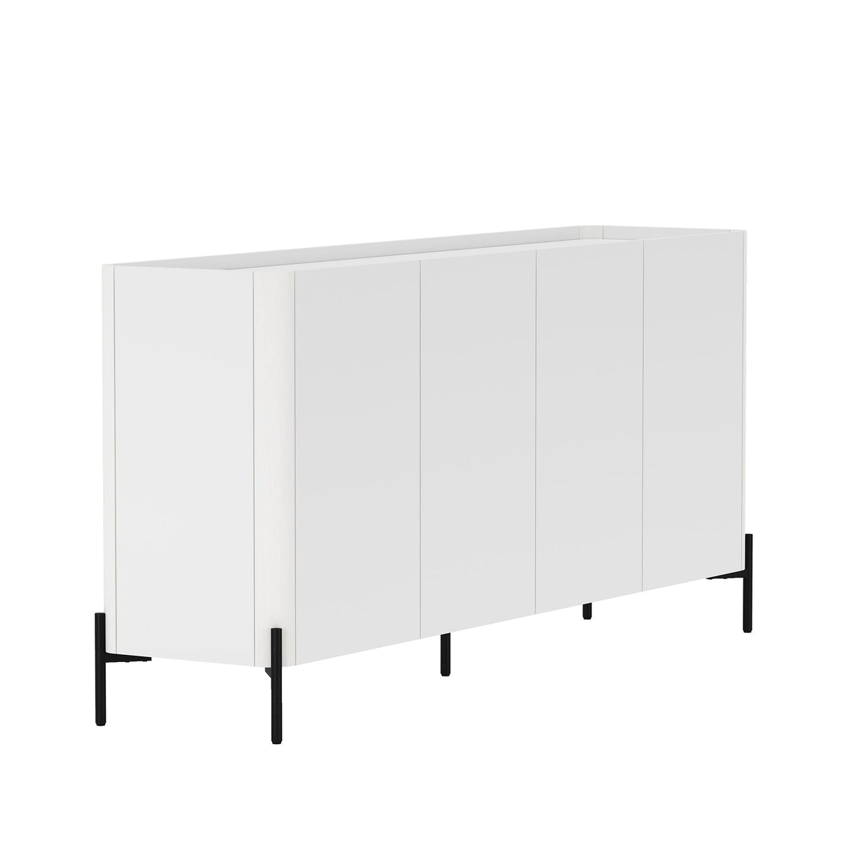 2-Piece Abbey Bookcase and Sideboard in White by Manhattan Comfort at Eve Furniture