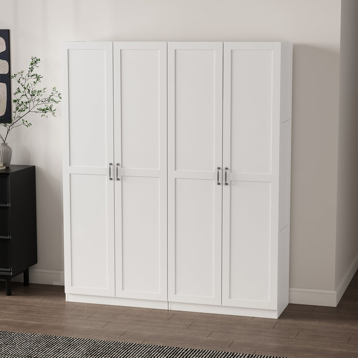 2-Piece Cornelia Storage Closet 1.0 and 2.0 in White by Manhattan Comfort at Eve Furniture
