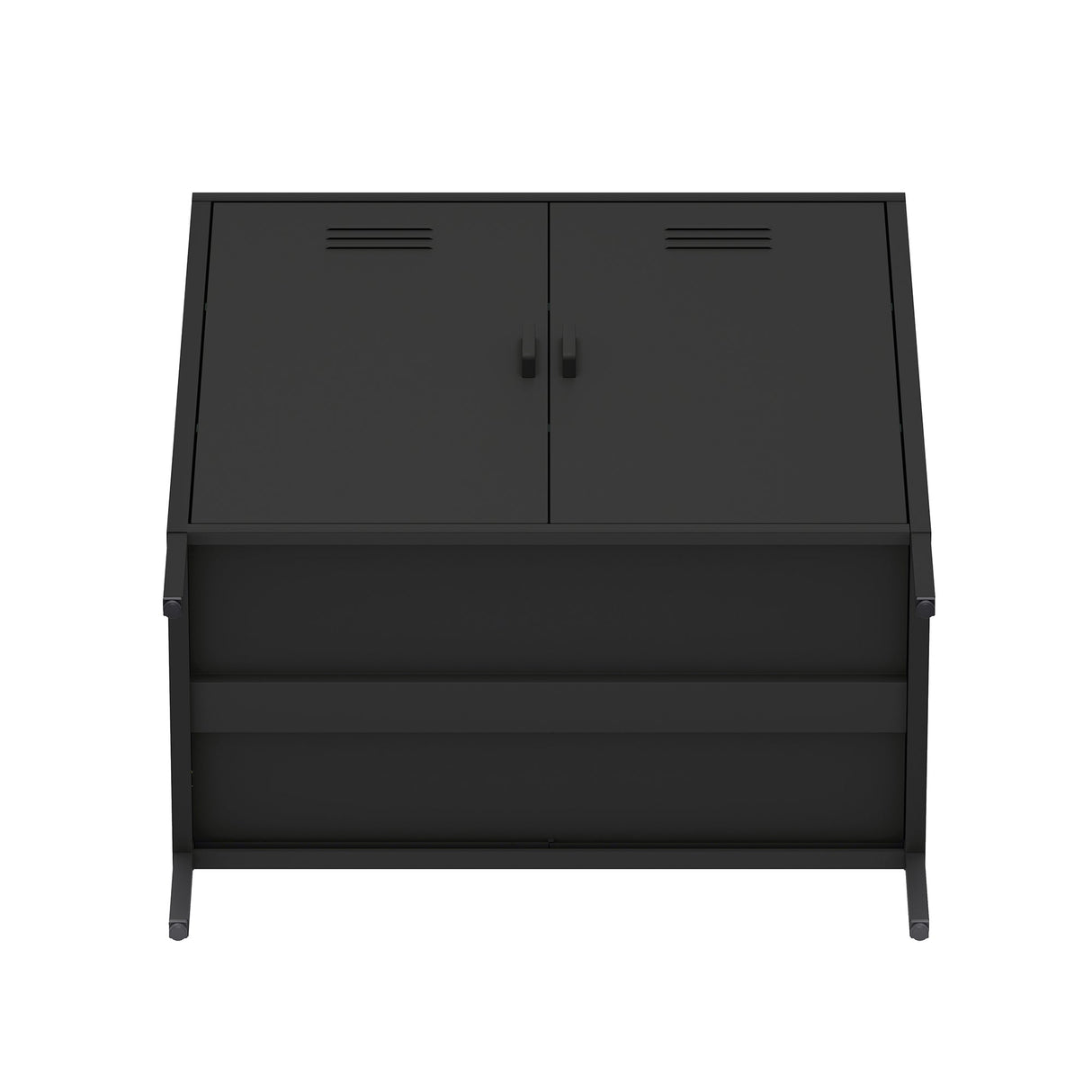 2-Piece Naomi Accent Cabinet and Storage Cabinet in Black by Manhattan Comfort at Eve Furniture
