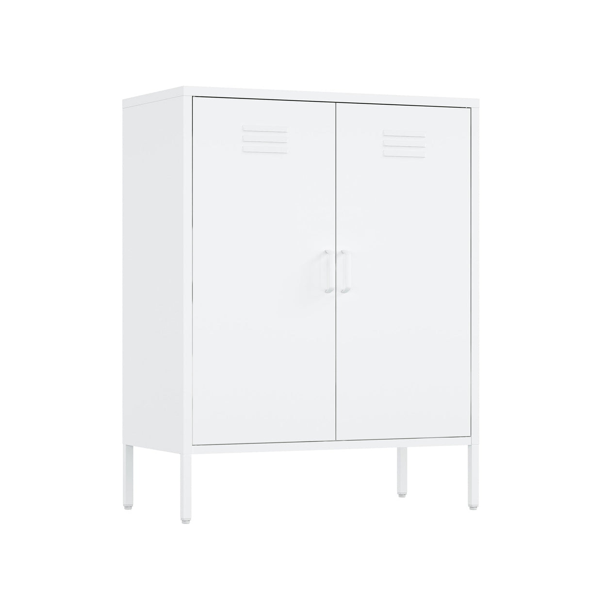 2-Piece Naomi Accent Cabinet and Storage Cabinet in White by Manhattan Comfort at Eve Furniture