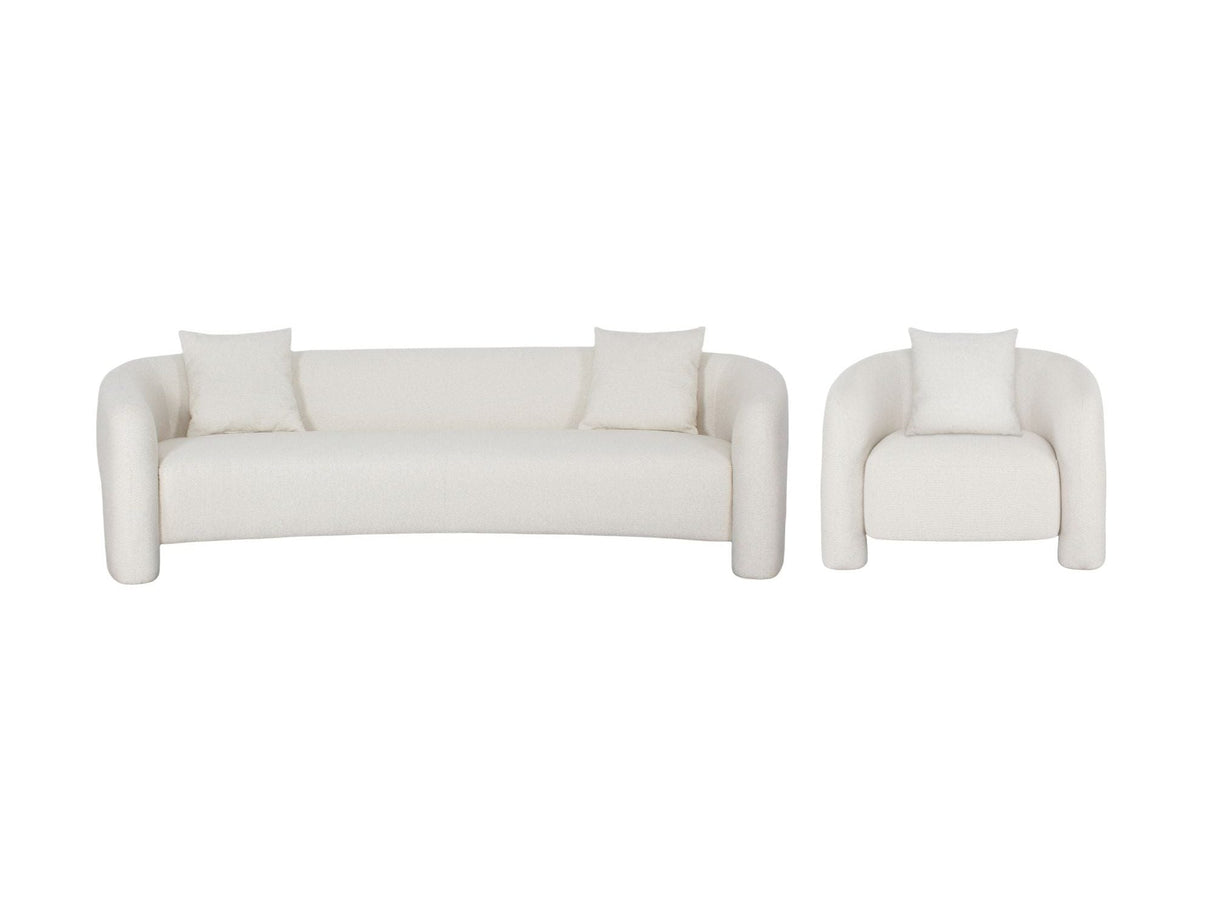 2-Piece Sylvia Sofa and Accent Chair in Angora by Manhattan Comfort at Eve Furniture