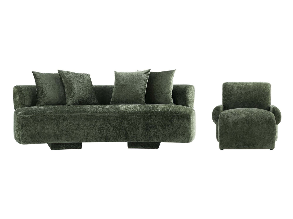 2-Piece Verandah 90.6" Sofa and Accent Chair in Olive Green by Manhattan Comfort at Eve Furniture