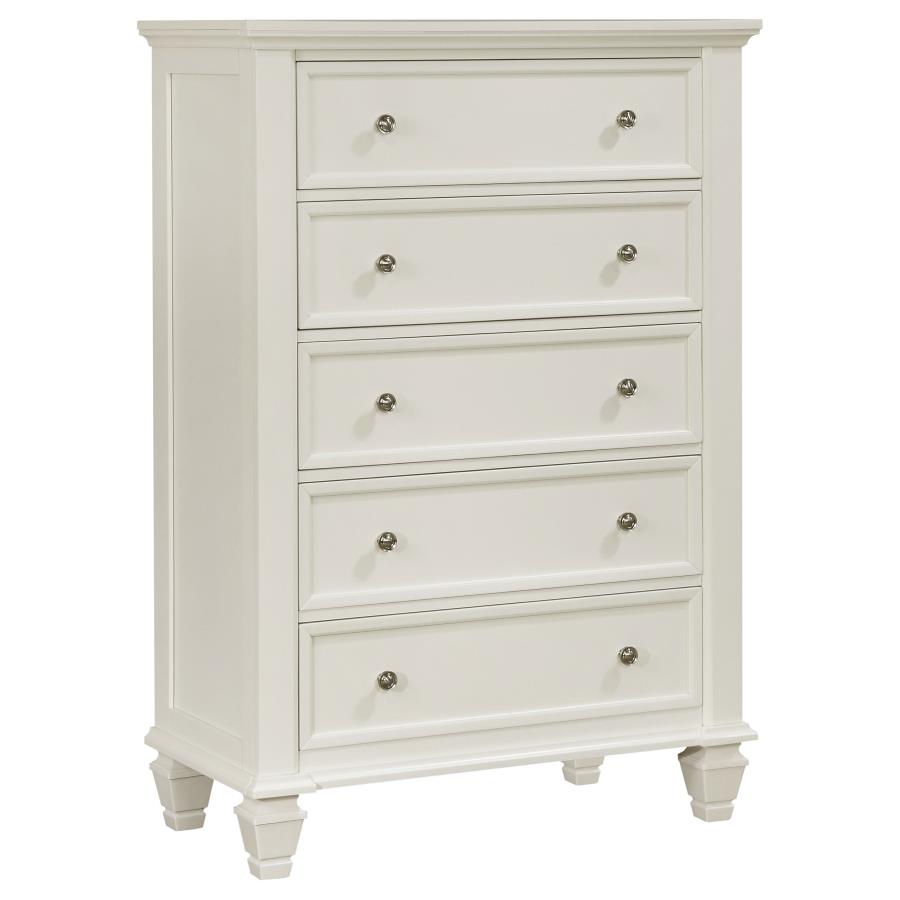 Sandy Beach Cream White 5-Piece Eastern King Bedroom Set by Coaster at Eve Furniture
