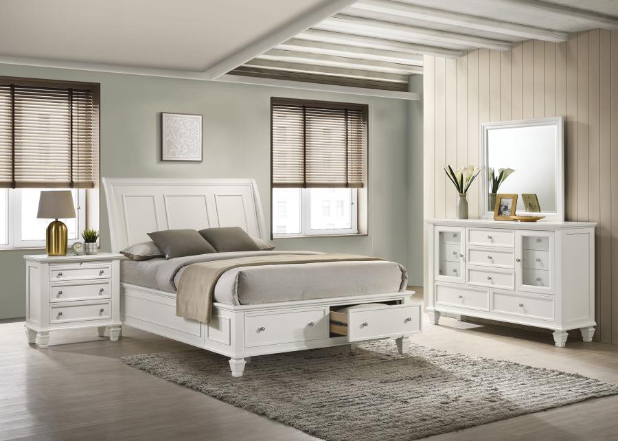 Sandy Beach Cream White 4-Piece Queen Bedroom Set by Coaster at Eve Furniture