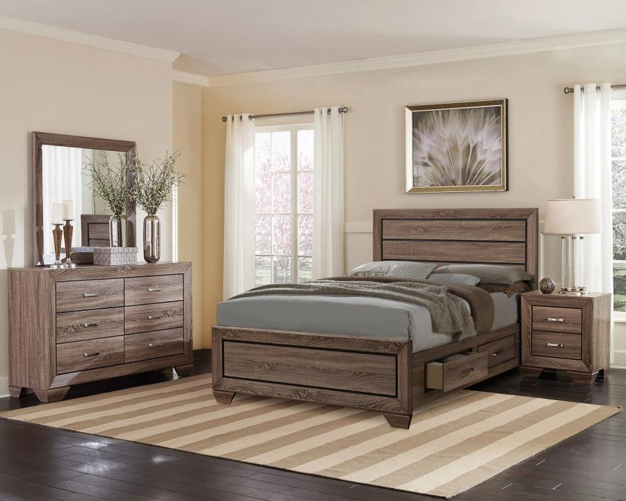 Kauffman 4-Piece Storage Eastern King Bedroom Set with High Straight Headboard by Coaster at Eve Furniture