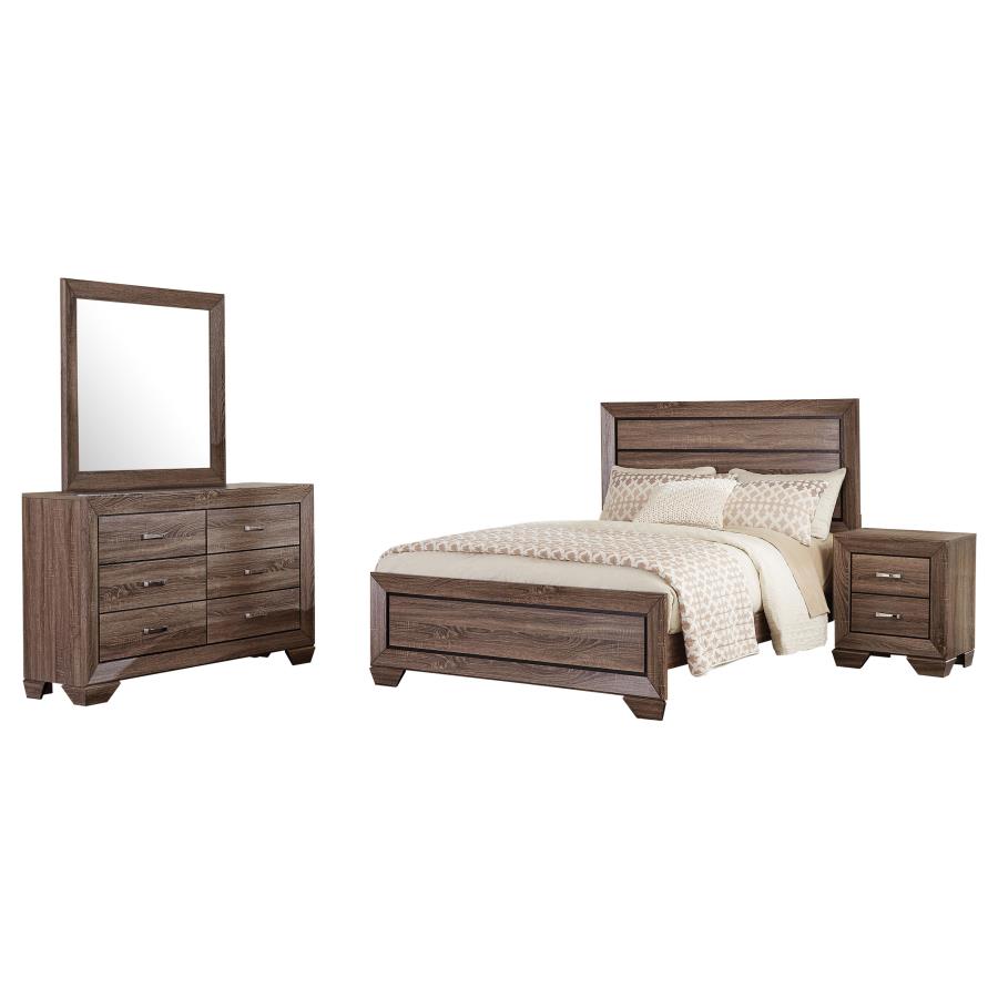 Kauffman Washed Taupe 4-piece California King Bedroom Set by Coaster at Eve Furniture